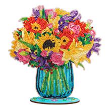 "As Is" Craft Buddy Crystal Art Wooden Floral Vase Decoration