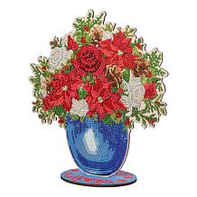 "As Is" Craft Buddy Crystal Art Wooden Floral Vase Decoration