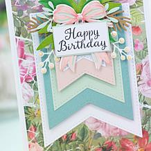 "As Is" Crafter's Companion Stitched Edge Nesting Die Stamp, Flag a...