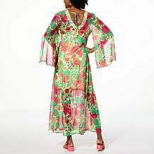 "As Is" Curations x Nicole Hickl Printed Chiffon Maxi Dress