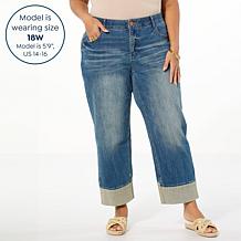 "As Is" Democracy "Ab"solution® High-Rise Round Up Boyfriend Jean