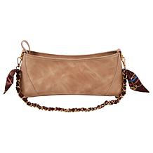 "As Is" Designed For Joy Birdie Leather Hobo w Chain and Scarf Detail