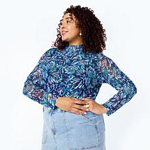 "As Is" DG2 by Diane Gilman 2-pack Print/Solid Mesh Top