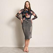 "As Is" DG2 by Diane Gilman 2-pack Print/Solid Mesh Top