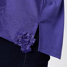 "As Is" DG2 by Diane Gilman 3D Floral Voile Blouse