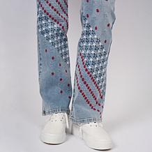 "As Is" DG2 by Diane Gilman Americana Embroidered Bootcut Jean