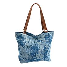 "As Is" DG2 by Diane Gilman Animal-Printed Denim Tote