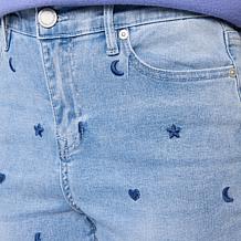 "As Is" DG2 by Diane Gilman Classic Stretch Mini Embroidered Straig...