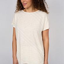 "As Is" DG2 by Diane Gilman Cotton Modal Slub-Printed Dolman Tee