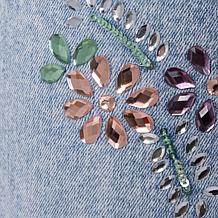 "As Is" DG2 by Diane Gilman Crystal-Accented Straight Leg Stretch Jean
