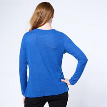 "As Is" DG2 by Diane Gilman Crystal Button Detail Top