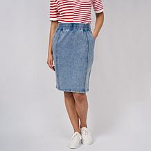 "As Is" DG2 by Diane Gilman Denim Pull-On Sport Luxe Skirt