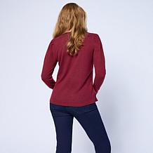 "As Is" DG2 by Diane Gilman Embellished Puff Sleeve Top