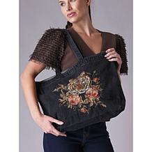 "As Is" DG2 by Diane Gilman Embroidered Denim Tote Bag