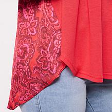 "As Is" DG2 by Diane Gilman Everyday Jersey Contrast Back Printed Tee