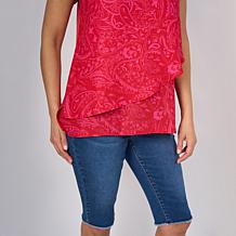 "As Is" DG2 by Diane Gilman Everyday Jersey Flutter Sleeve Asymmetr...