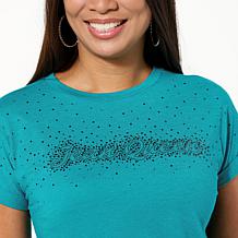 "As Is" DG2 by Diane Gilman Everyday Jersey Rhinestone Embellished Tee