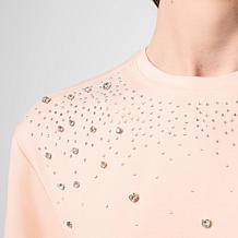 "As Is" DG2 by Diane Gilman Jersey Embellished Shirttail Tee