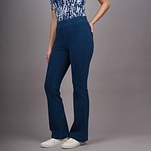 "As Is" DG2 by Diane Gilman Knit Flex Pull-On Pintuck Bootcut Pant