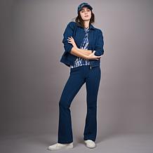 "As Is" DG2 by Diane Gilman Knit Flex Pull-On Pintuck Bootcut Pant