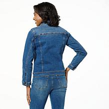 "As Is" DG2 by Diane Gilman Legacy Embllishd Stretch Denim Jean Jacket