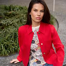 "As Is" DG2 by Diane Gilman Lux Touch Denim Patch Pocket Utility Ja...