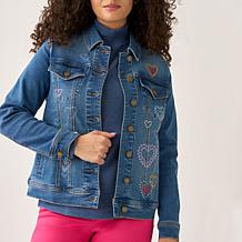 "As Is" DG2 by Diane Gilman New Classic Stretch Denim Embellished J...