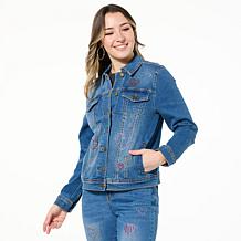 "As Is" DG2 by Diane Gilman New Classic Stretch Denim Embellished J...