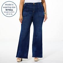 "As Is" DG2 by Diane Gilman New Classic Stretch Denim Pull-On Wide-...