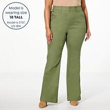 "As Is" DG2 by Diane Gilman New Classic Stretch Denim Pull-On Flare...