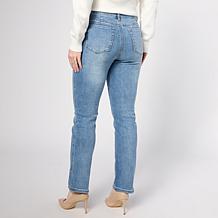 "As Is" DG2 by Diane Gilman New Classic Stretch Denim Seamed Straig...