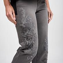 "As Is" DG2 by Diane Gilman New Classic Stretch Embroidered Girlfri...