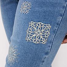 "As Is" DG2 by Diane Gilman New Classic Stretch Medallion Flare Jean