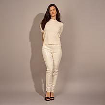 "As Is" DG2 by Diane Gilman New Classic Stretch Sequin Straight-Leg...