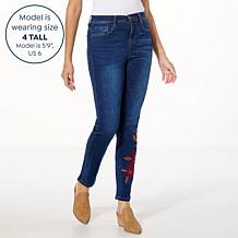 "As Is" DG2 by Diane Gilman New Stretch Denim Embellished Skinny Jean