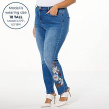 "As Is" DG2 by Diane Gilman New Stretch Denim Embellished Skinny Jean