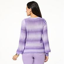 "As Is" DG2 by Diane Gilman Ombre Blouson Pullover Sweater