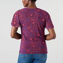 "As Is" DG2 by Diane Gilman Ruched Flutter Sleeve Top