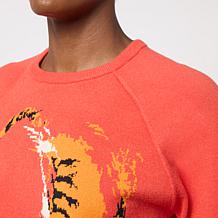 "As Is" DG2 by Diane Gilman Sculpted Jaquard SoftEase Knit Sweater