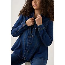 "As Is" DG2 by Diane Gilman Soft & Sleek Fit-and-Flare Denim Jacket