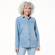 "As Is" DG2 by Diane Gilman Super Stretch Knit Denim Barn Jacket