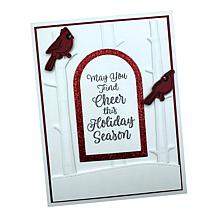 "As Is" Diamond Press Christmas Cardinal Stamp, Die and Stencil Kit
