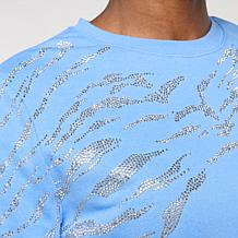 "As Is" Diane Gilman Embellished Crewneck Sweatshirt