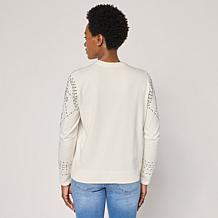 "As Is" Diane Gilman Soft Ease Embellished Cardigan