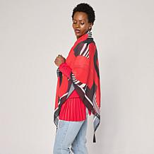 "As Is" Diane Gilman Square Print Tassel Scarf