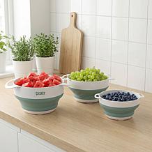 "As Is" Dishy Set of 3 Nestable Colander & Bowl Set