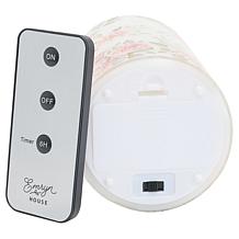 "As Is" Emryn House Floral Glass Flameless Candles Set of 3 with Re...