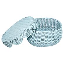 "As Is" Emryn House PE Rattan Storage Baskets with Lids - Set of 2