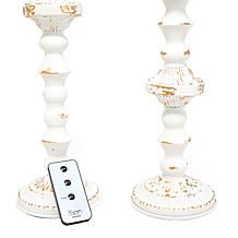 "As Is" Emryn House Set of 2 Metal Candle Holders with LED Candles ...