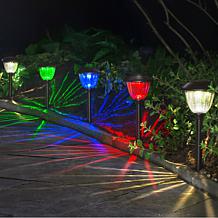"As Is" Eveready 8-Piece Solar Color-On-Demand 12 Lumen Pathway Lights